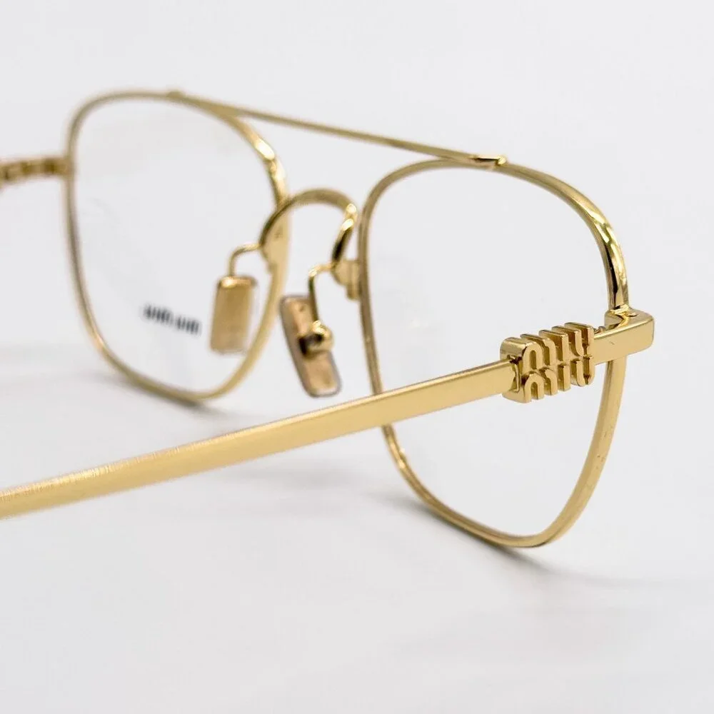 NEW MIU MIU EYEGLASSES MU51WV 5AK1O1 GOLD WOMEN MU 51WV SMU 51W